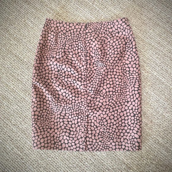 LOFT Silk Blend Spotted Pencil Skirt Size 6 - Picture 4 of 8